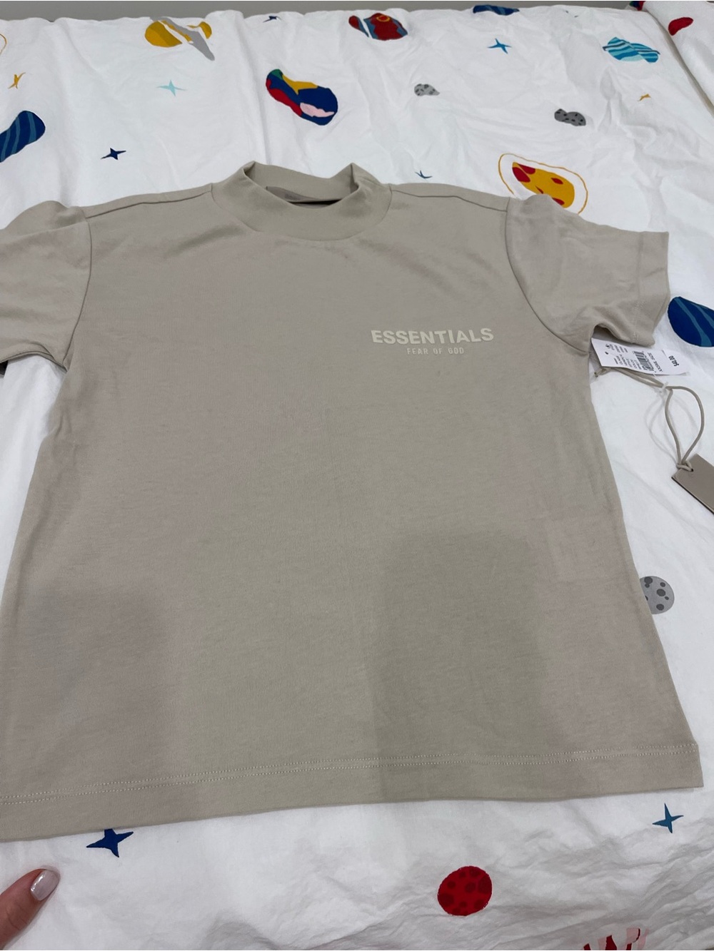 ESSENTIALS Short-Sleeve Crewneck T-Shirt in Beige